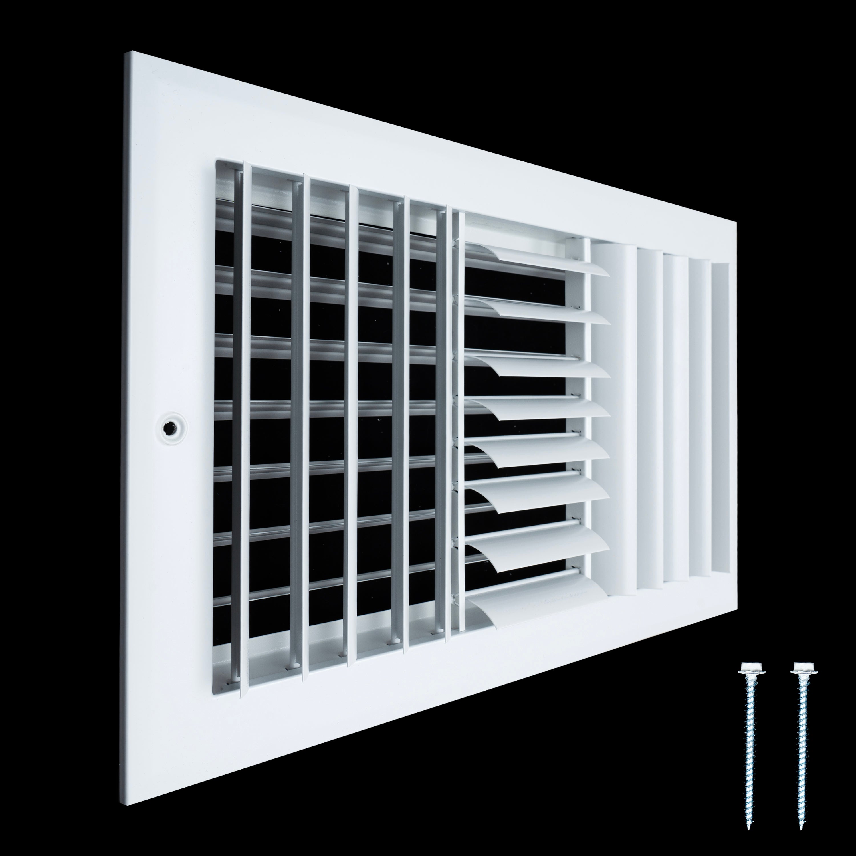 14"W x 8"H [Duct Opening] Aluminum 3-WAY Adjustable Air Supply Grille | Register Vent Cover Grill for Sidewall and Ceiling | White | Outer Dimensions: 15.75"W x 9.75"