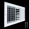 14"W x 8"H [Duct Opening] Aluminum 3-WAY Adjustable Air Supply Grille | Register Vent Cover Grill for Sidewall and Ceiling | White | Outer Dimensions: 15.75"W x 9.75"H