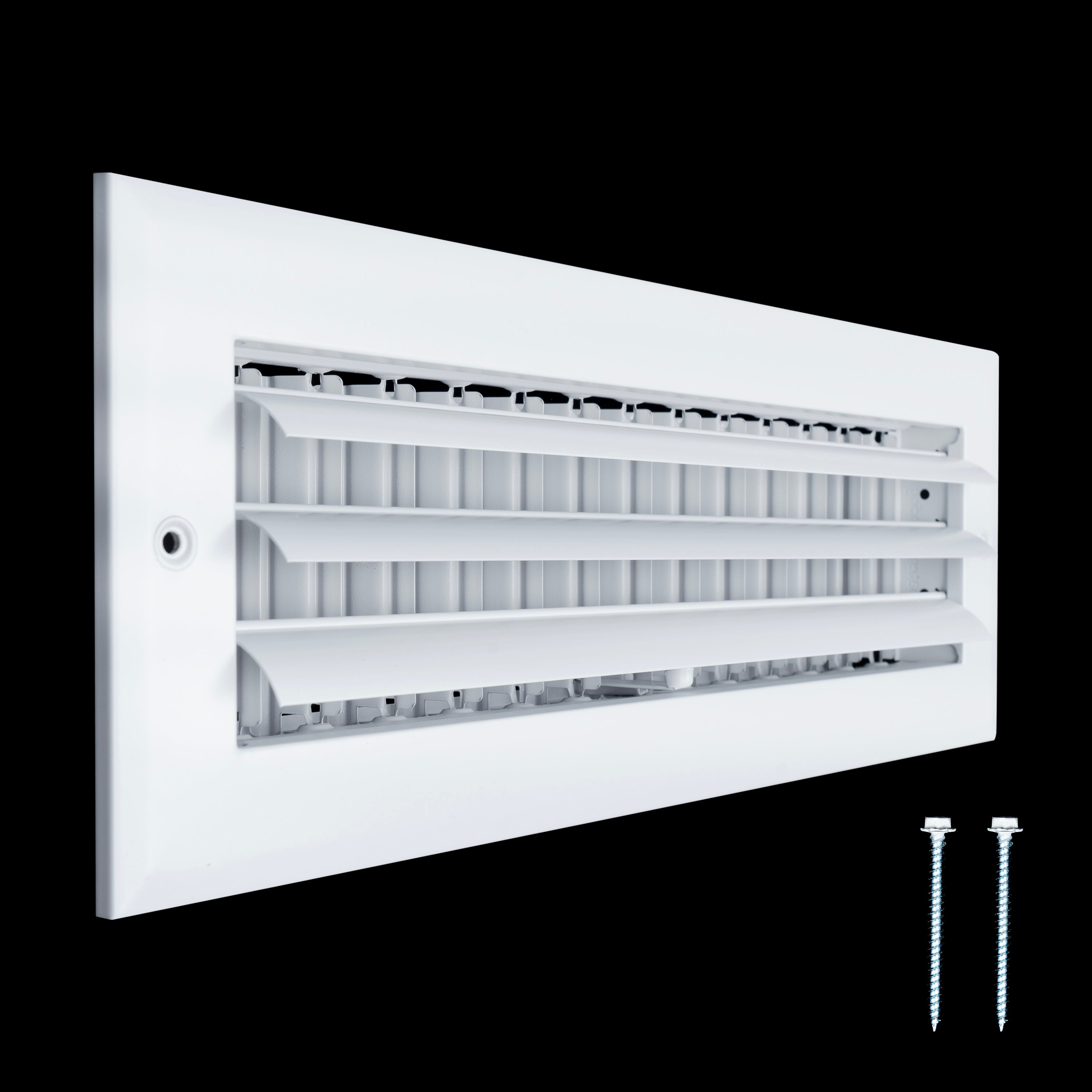 14"W x 4"H [Duct Opening] Aluminum 1-WAY Adjustable Air Supply Grille | Register Vent Cover Grill for Sidewall and Ceiling | White | Outer Dimensions: 15.75"W x 5.75"