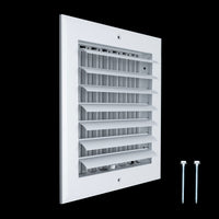 8"W x 8"H [Duct Opening] Aluminum 1-WAY Adjustable Air Supply Grille | Register Vent Cover Grill for Sidewall and Ceiling | White | Outer Dimensions: 9.75"W x 9.75"H