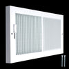 12"W x 6"H [Duct Opening] Steel Baseboard Air Supply Grille with Multi-shutter Damper | White | Outer Dimensions: 13-1/4" x 7-1/4"