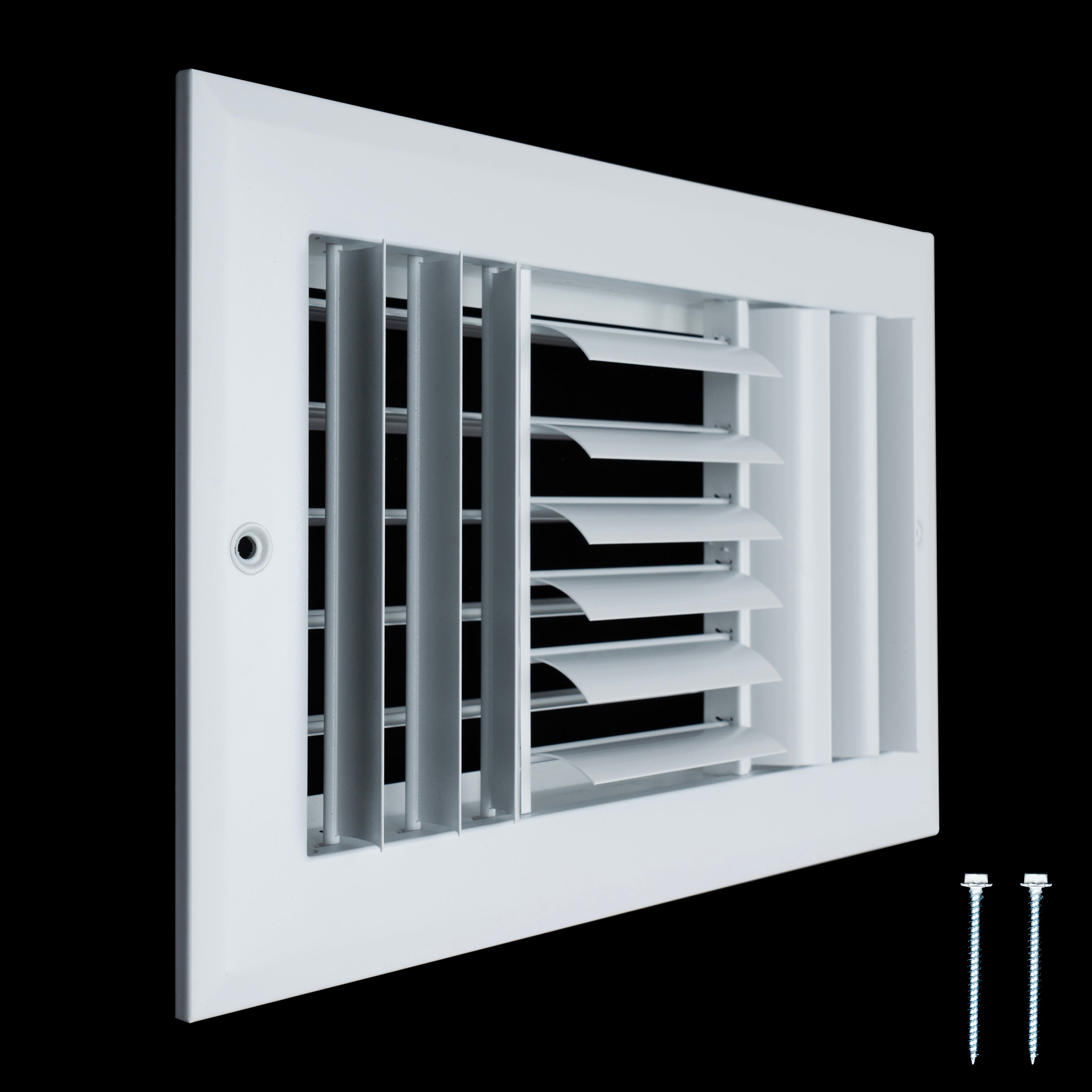 10"W x 6"H [Duct Opening] Aluminum 3-WAY Adjustable Air Supply Grille | Register Vent Cover Grill for Sidewall and Ceiling | White | Outer Dimensions: 11.75"W x 7.75"