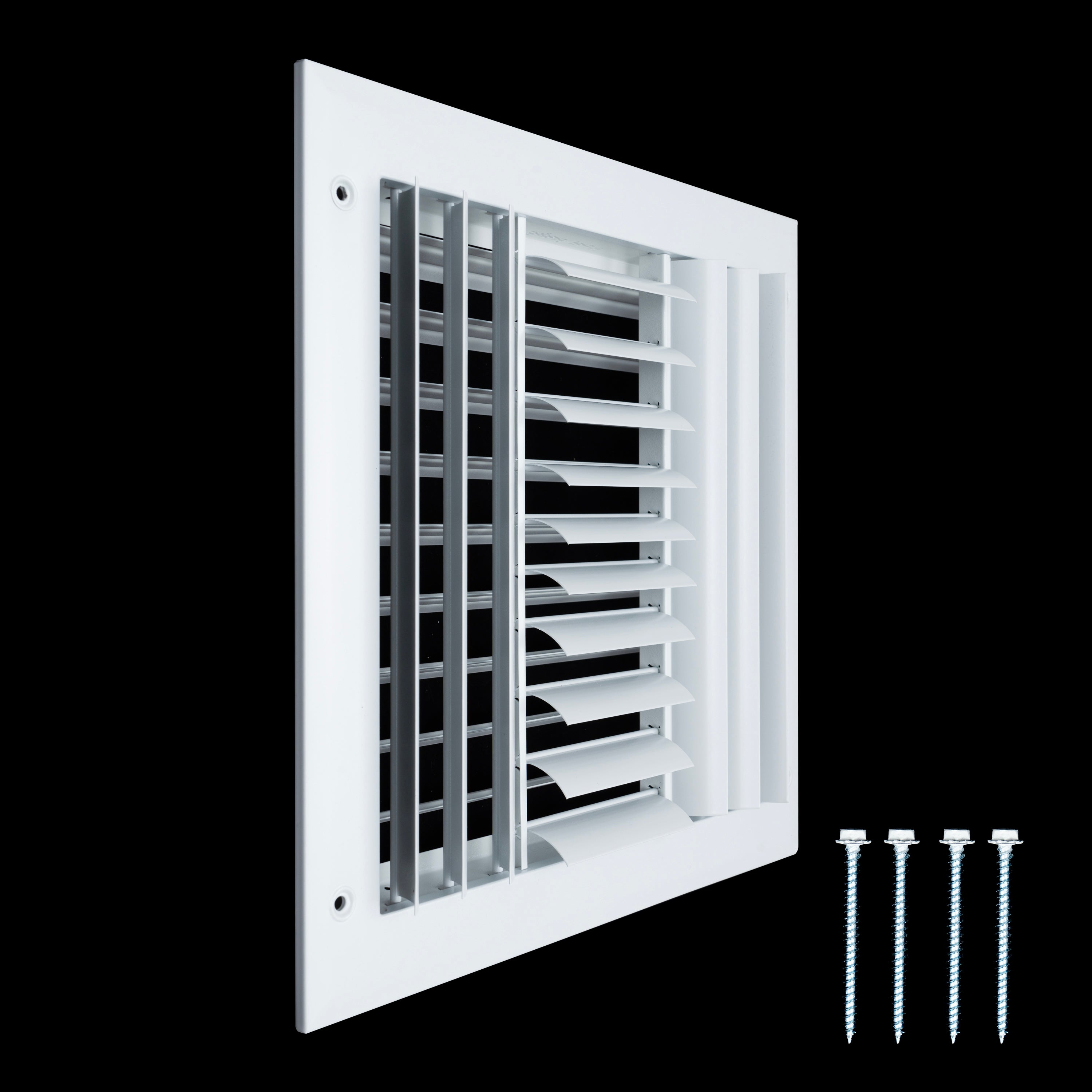 10"W x 10"H [Duct Opening] Aluminum 3-WAY Adjustable Air Supply Grille | Register Vent Cover Grill for Sidewall and Ceiling | White | Outer Dimensions: 11.75"W x 11.75"