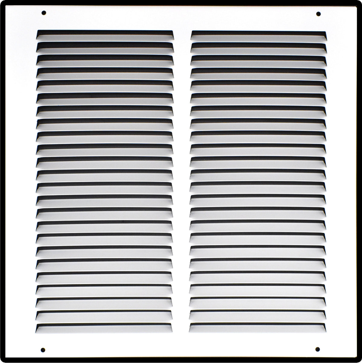 airgrilles 12" x 12" duct opening  -  hd steel return air grille for sidewall and ceiling 7hnd-flt-rg-wh-12x12 038775640503 - 1