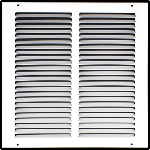 airgrilles 12" x 12" duct opening  -  hd steel return air grille for sidewall and ceiling 7hnd-flt-rg-wh-12x12 038775640503 - 1