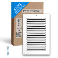 airgrilles 6" x 10" duct opening steel return air grille for sidewall and ceiling hnd-flt-1rag-wh-6x10 038775628600 1