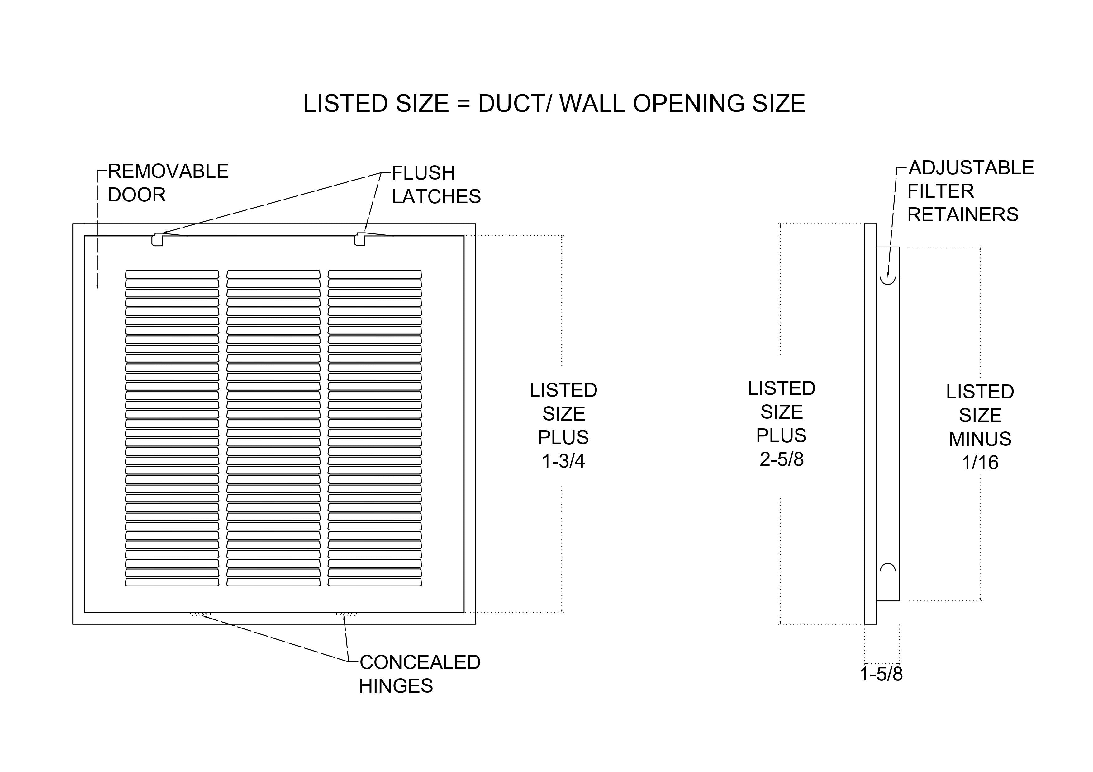 16" X 20" Duct Opening | Filter Included HD Steel Return Air Filter Grille for Sidewall and Ceiling