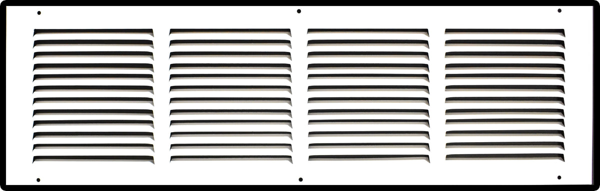 airgrilles 24" x 6" duct opening   hd steel return air grille for sidewall and ceiling 7hnd-flt-rg-wh-24x6 038775640459 - 1