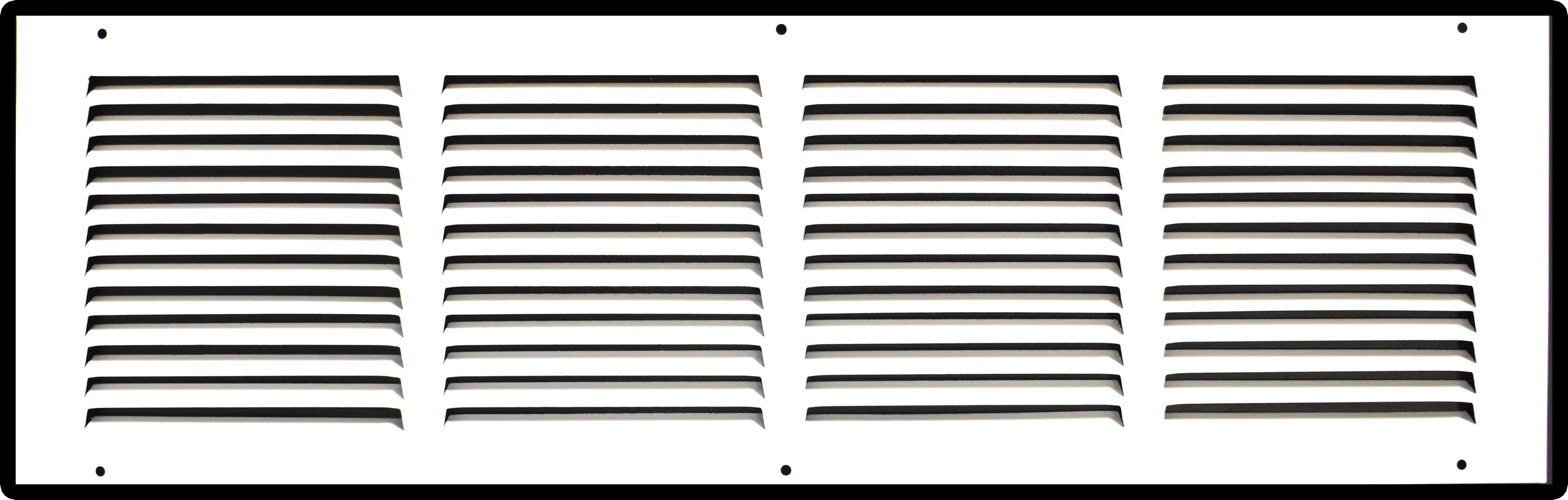 airgrilles 24" x 6" duct opening   hd steel return air grille for sidewall and ceiling  agc  7agc-flt-wh-24x6 756014649666 - 1