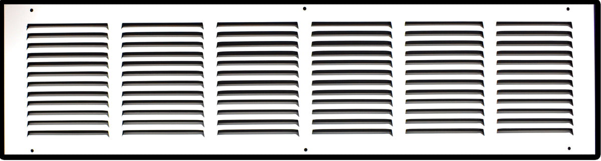 airgrilles 30" x 6" duct opening hd steel return air grille for sidewall and ceiling 7hnd-flt-rg-wh-30x6 038775640435 1