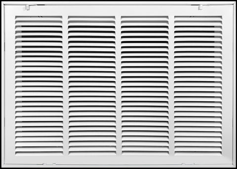 airgrilles 24" x 14" duct opening   steel return air filter grille  fixed hinged  for sidewall and ceiling hnd-fx-1rafg-wh-24x14 752505984537 - 1
