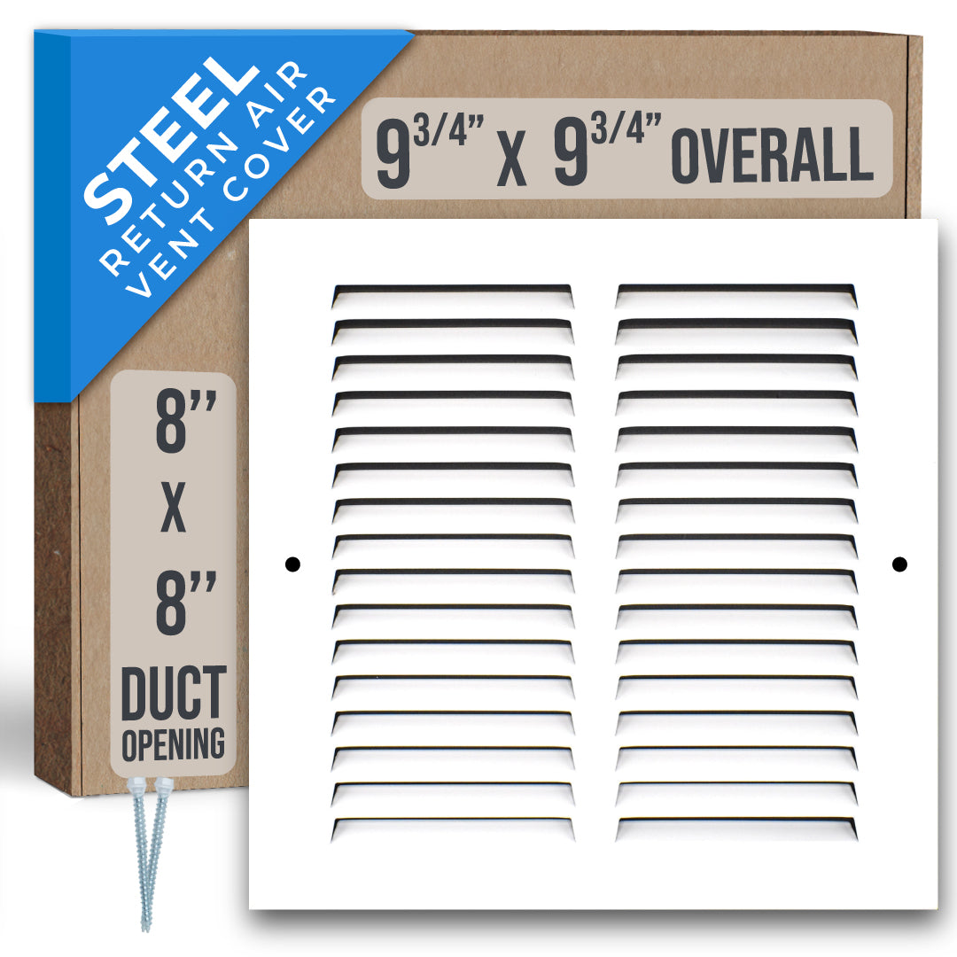 airgrilles 8" x 8" duct opening steel return air grille for sidewall and ceiling hnd-flt-1rag-wh-8x8 752505984162 1