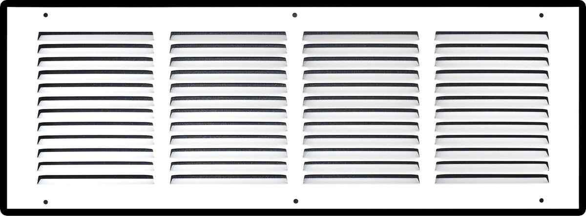 airgrilles 20" x 6" duct opening   hd steel return air grille for sidewall and ceiling 7hnd-flt-rg-wh-20x6 038775640596 - 1