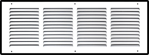 airgrilles 20" x 6" duct opening   hd steel return air grille for sidewall and ceiling 7hnd-flt-rg-wh-20x6 038775640596 - 1