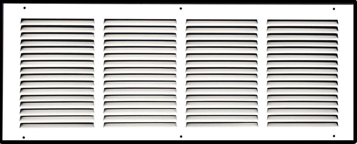 airgrilles 24" x 8" duct opening   hd steel return air grille for sidewall and ceiling 7hnd-flt-rg-wh-24x8 038775640510 - 1