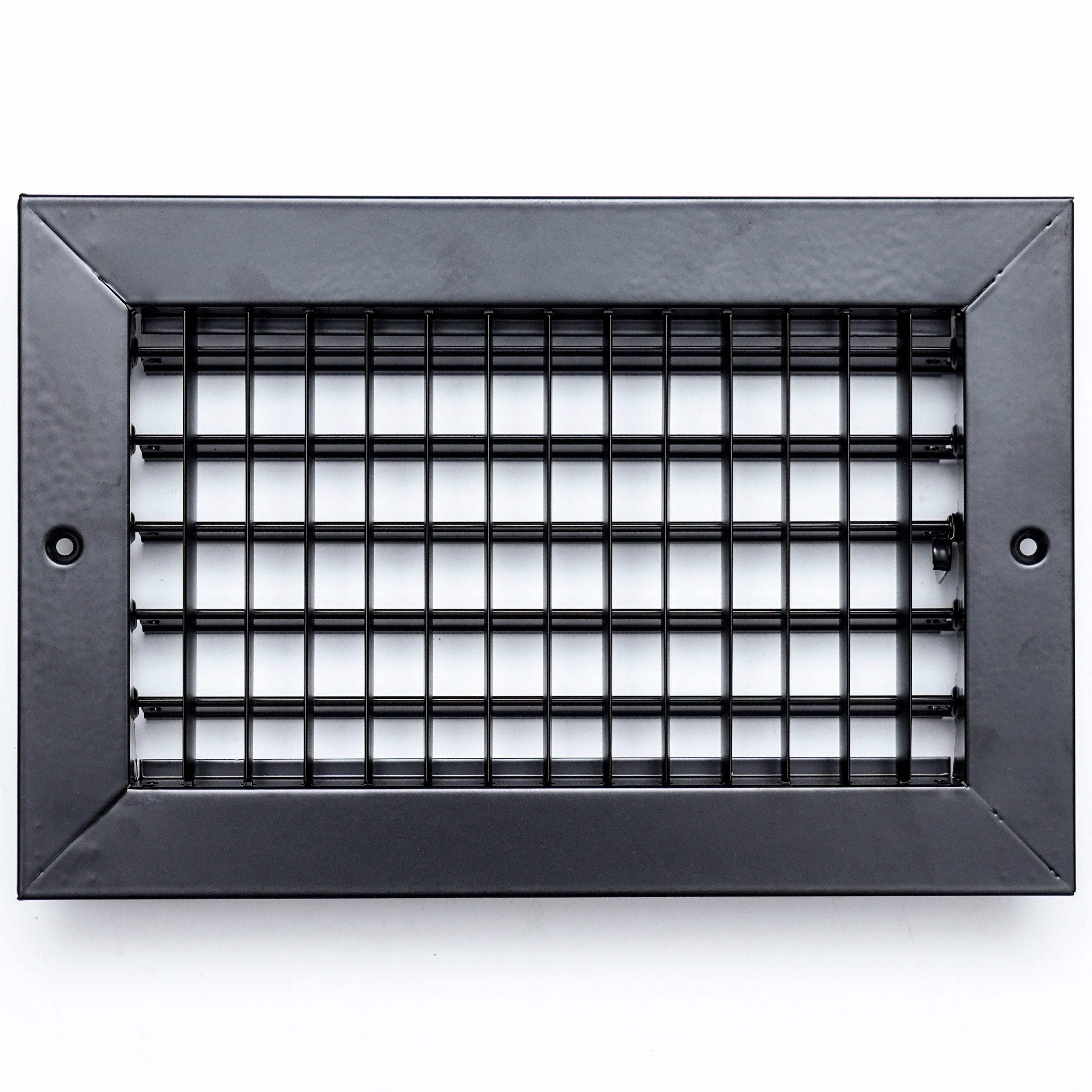 airgrilles 10"w x 6"h steel adjustable air supply grille  -  register vent cover grill for sidewall and ceiling  -  black  -  outer dimensions: 11.75"w x 7.75"h for 10x6 duct opening hnd-adj-bl-10x6  - 1