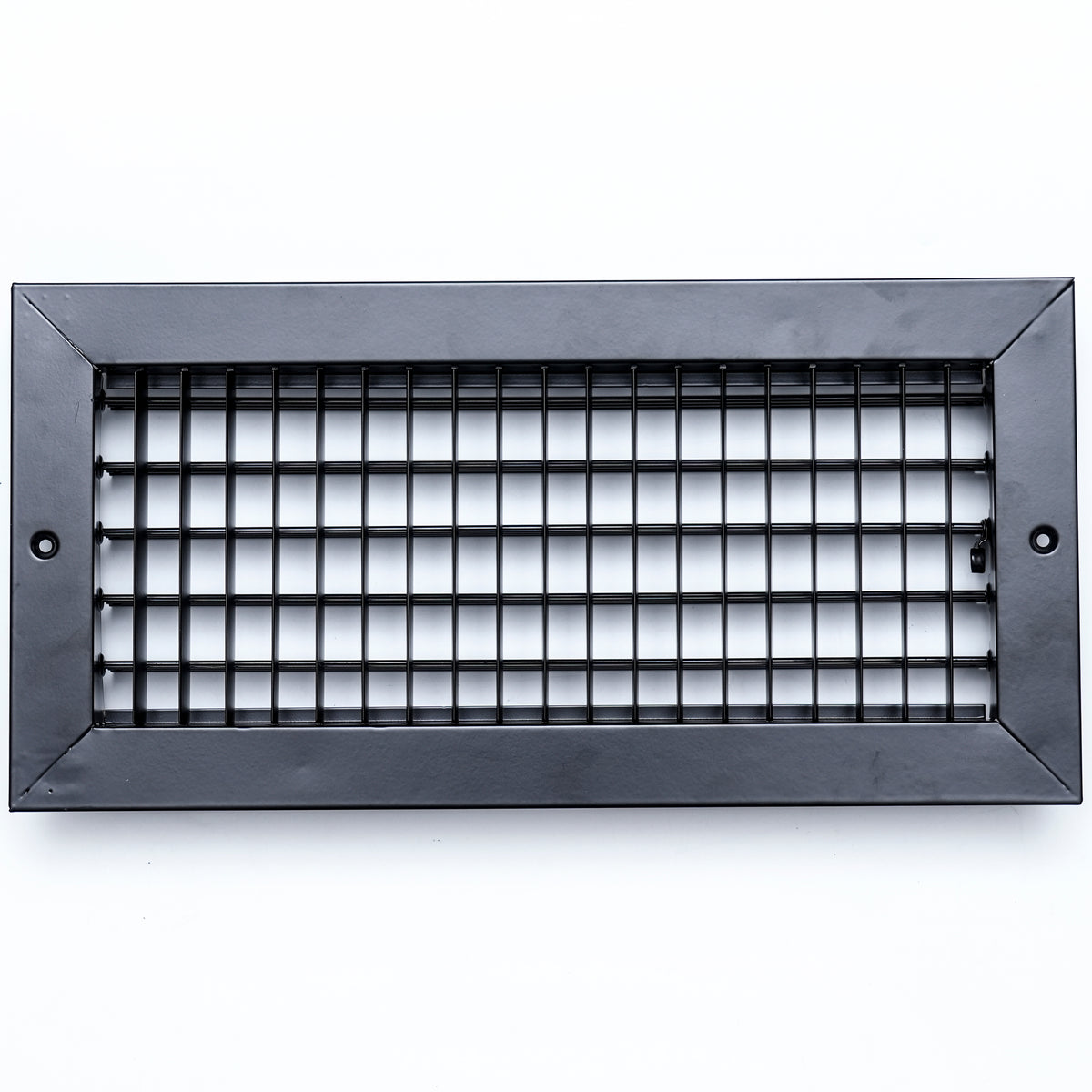 airgrilles 14"w x 6"h steel adjustable air supply grille  -  register vent cover grill for sidewall and ceiling  -  black  -  outer dimensions: 15.75"w x 7.75"h for 14x6 duct opening hnd-adj-bl-14x6  - 1