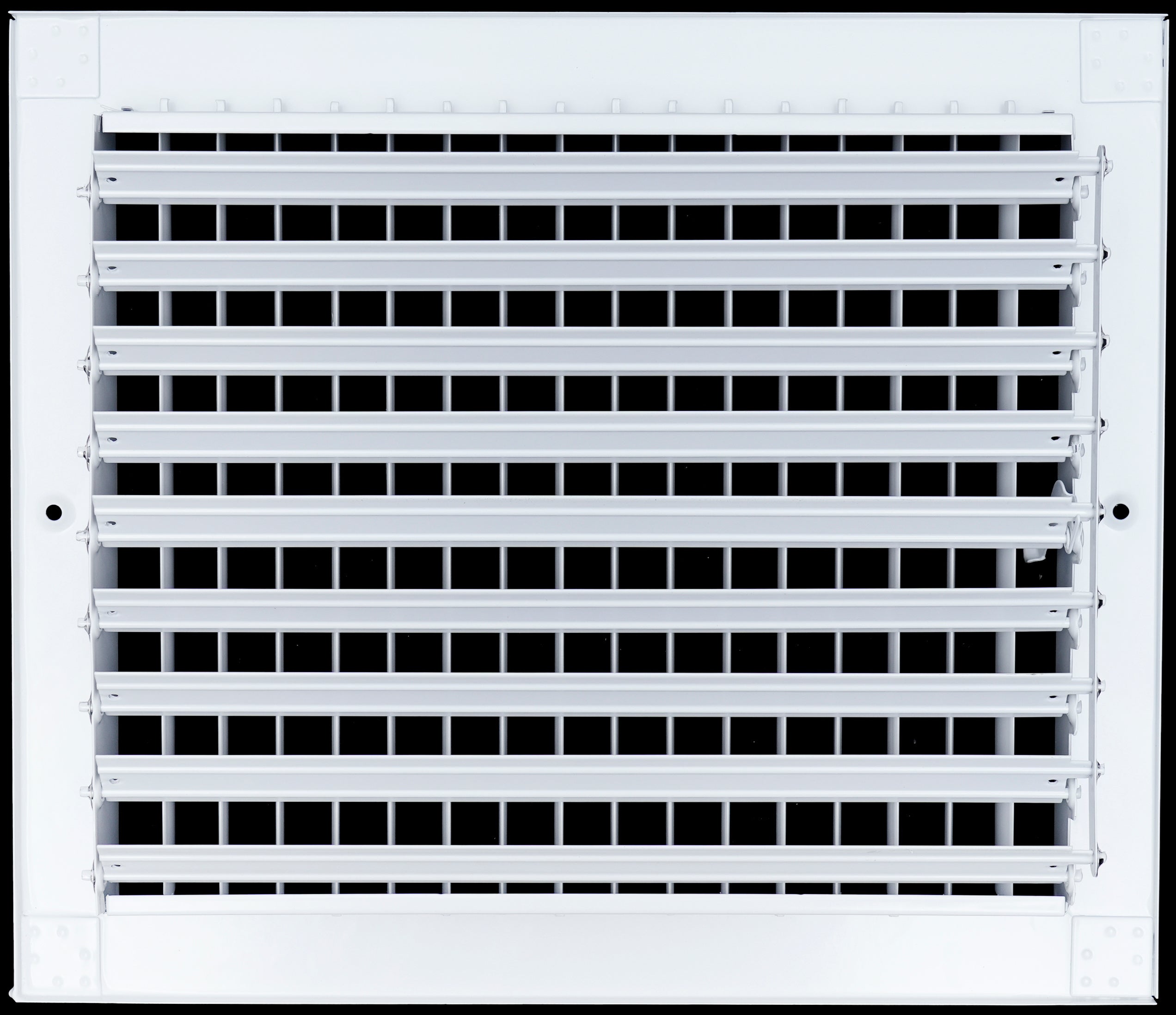 12"W x 10"H  Steel Adjustable Air Supply Grille | Register Vent Cover Grill for Sidewall and Ceiling | White | Outer Dimensions: 13.75"W X 11.75"H for 12x10 Duct Opening
