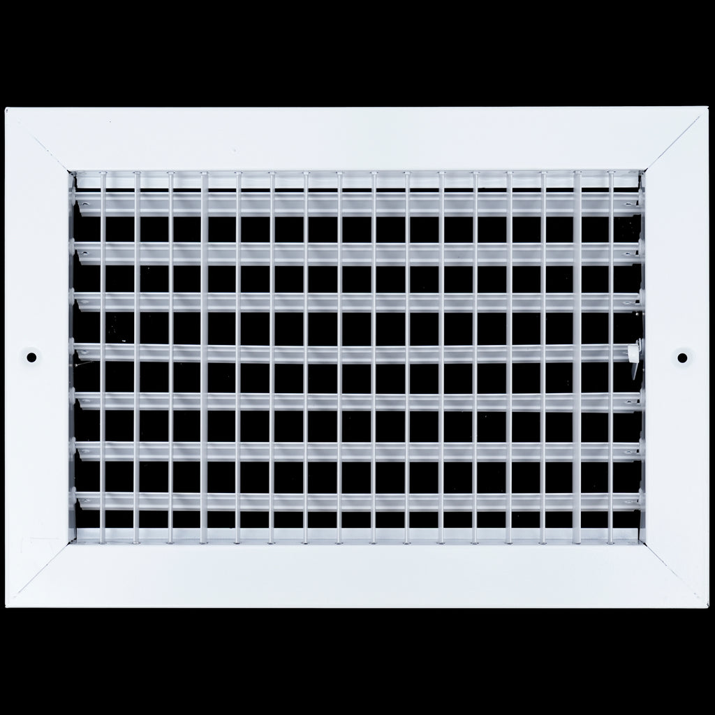 airgrilles 12"w x 8"h steel adjustable air supply grille  -  register vent cover grill for sidewall and ceiling  -  white  -  outer dimensions: 13.75"w x 9.75"h for 12x8 duct opening hnd-adj-wh-12x8  - 1