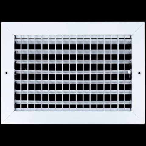 airgrilles 12"w x 8"h steel adjustable air supply grille  -  register vent cover grill for sidewall and ceiling  -  white  -  outer dimensions: 13.75"w x 9.75"h for 12x8 duct opening hnd-adj-wh-12x8  - 1