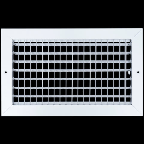 airgrilles 14"w x 8"h steel adjustable air supply grille  -  register vent cover grill for sidewall and ceiling  -  white  -  outer dimensions: 15.75"w x 9.75"h for 14x8 duct opening hnd-adj-wh-14x8  - 1