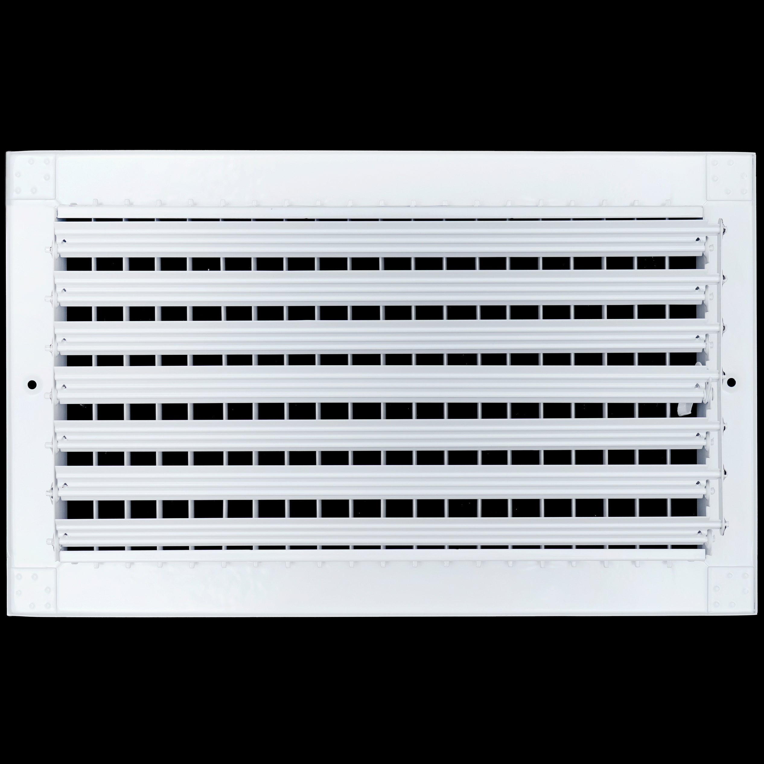 14"W x 8"H  Steel Adjustable Air Supply Grille | Register Vent Cover Grill for Sidewall and Ceiling | White | Outer Dimensions: 15.75"W X 9.75"H for 14x8 Duct Opening