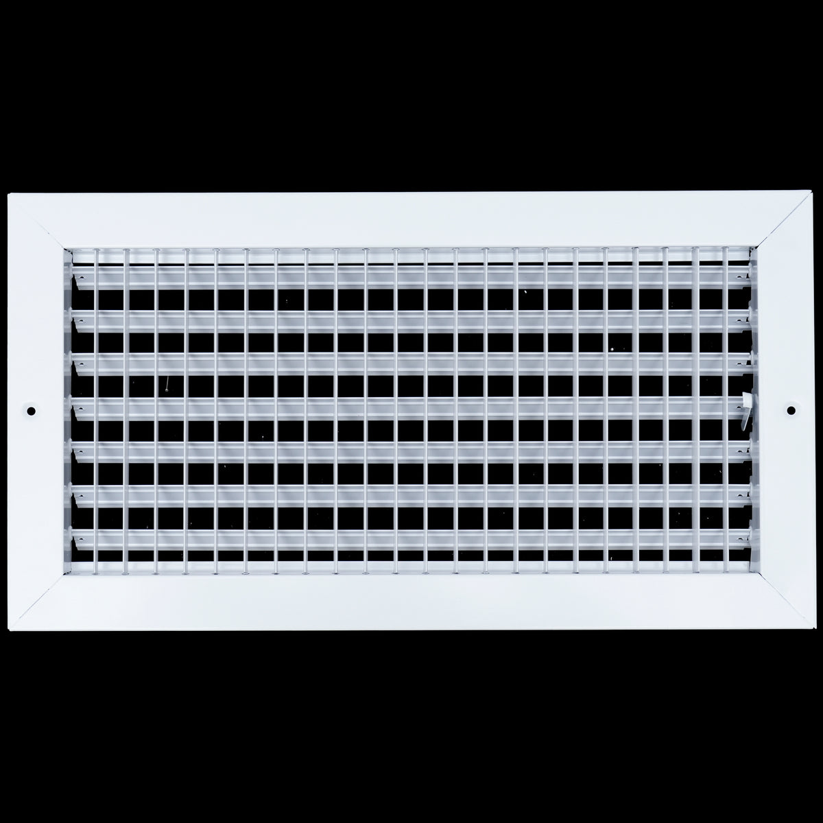 airgrilles 16"w x 8"h steel adjustable air supply grille   register vent cover grill for sidewall and ceiling   white   outer dimensions: 17.75"w x 9.75"h for 16x8 duct opening hnd-adj-wh-16x8  - 1