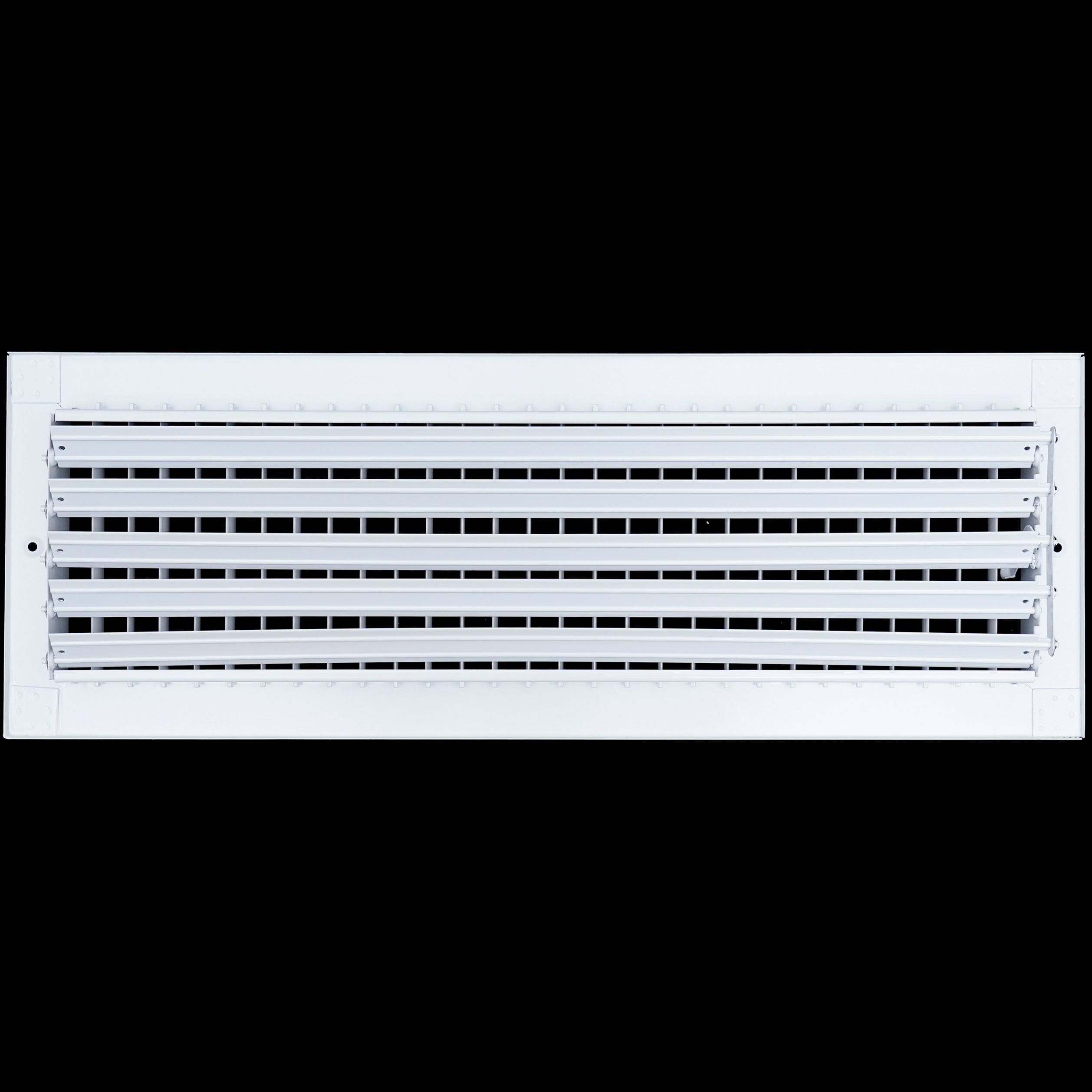 20"W x 6"H  Steel Adjustable Air Supply Grille | Register Vent Cover Grill for Sidewall and Ceiling | White | Outer Dimensions: 21.75"W X 7.75"H for 20x6 Duct Opening
