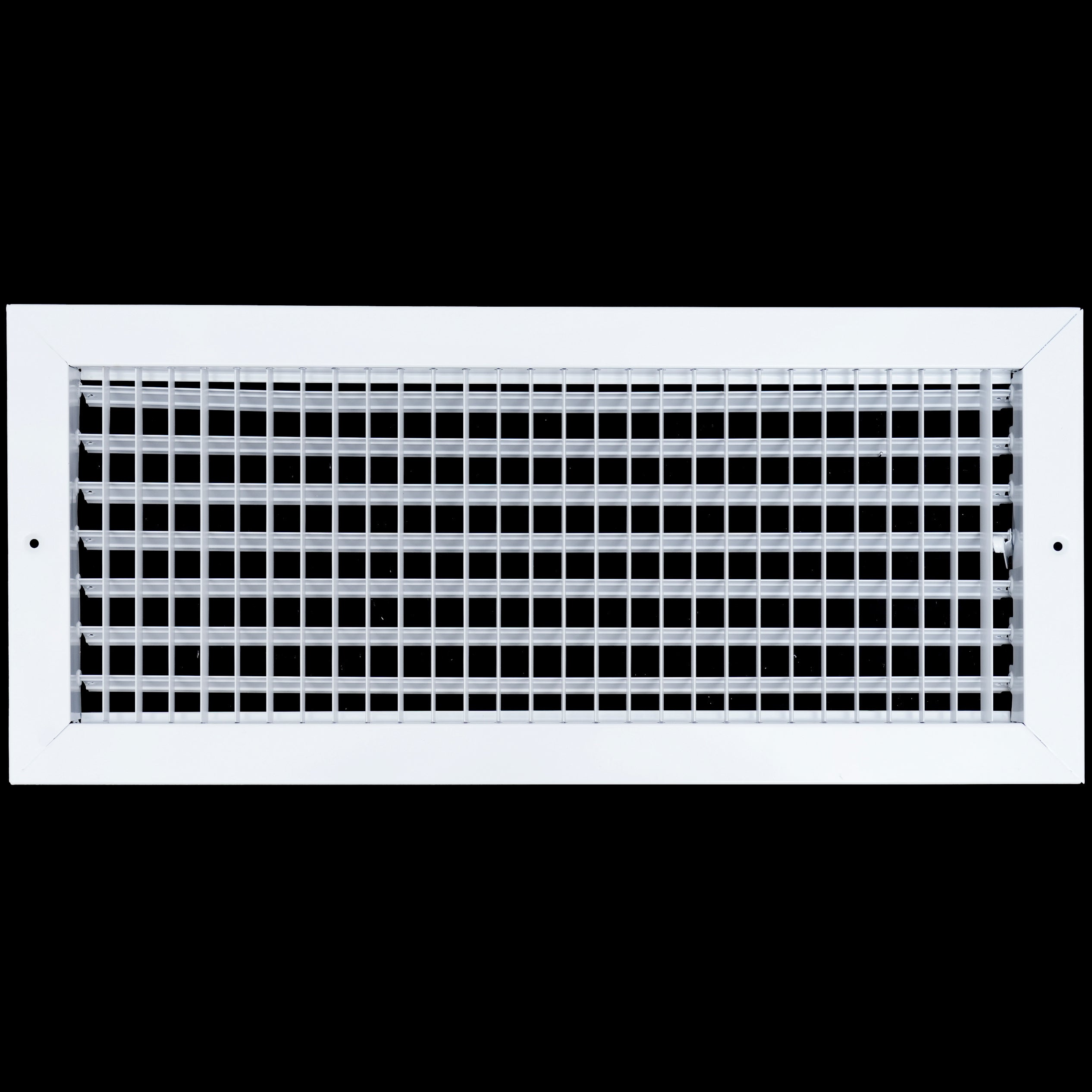 airgrilles 20"w x 8"h steel adjustable air supply grille   register vent cover grill for sidewall and ceiling   white   outer dimensions: 21.75"w x 9.75"h for 20x8 duct opening hnd-adj-wh-20x8  - 1