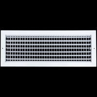 airgrilles 24x8 steel adjustable air supply grille register vent cover grill for sidewall and ceiling White  Outer Dimensions: 25.75"W X 9.75"H for 24x8 Duct Opening