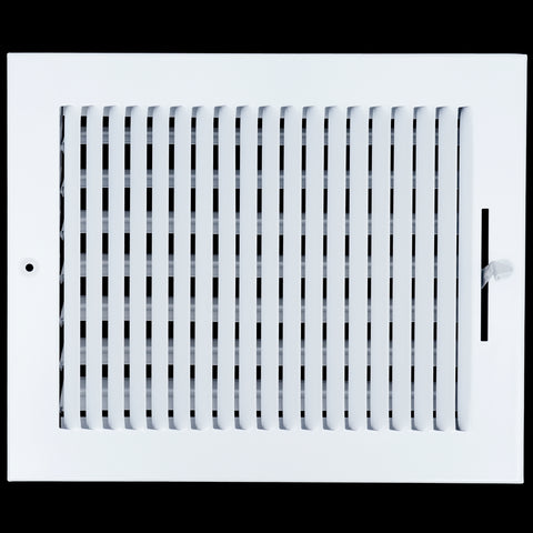 airgrilles 10 x 8 duct opening - 1 way steel air supply diffuser for sidewall and ceiling hnd-asg-wh-1way-10x8 764613097603 - 1