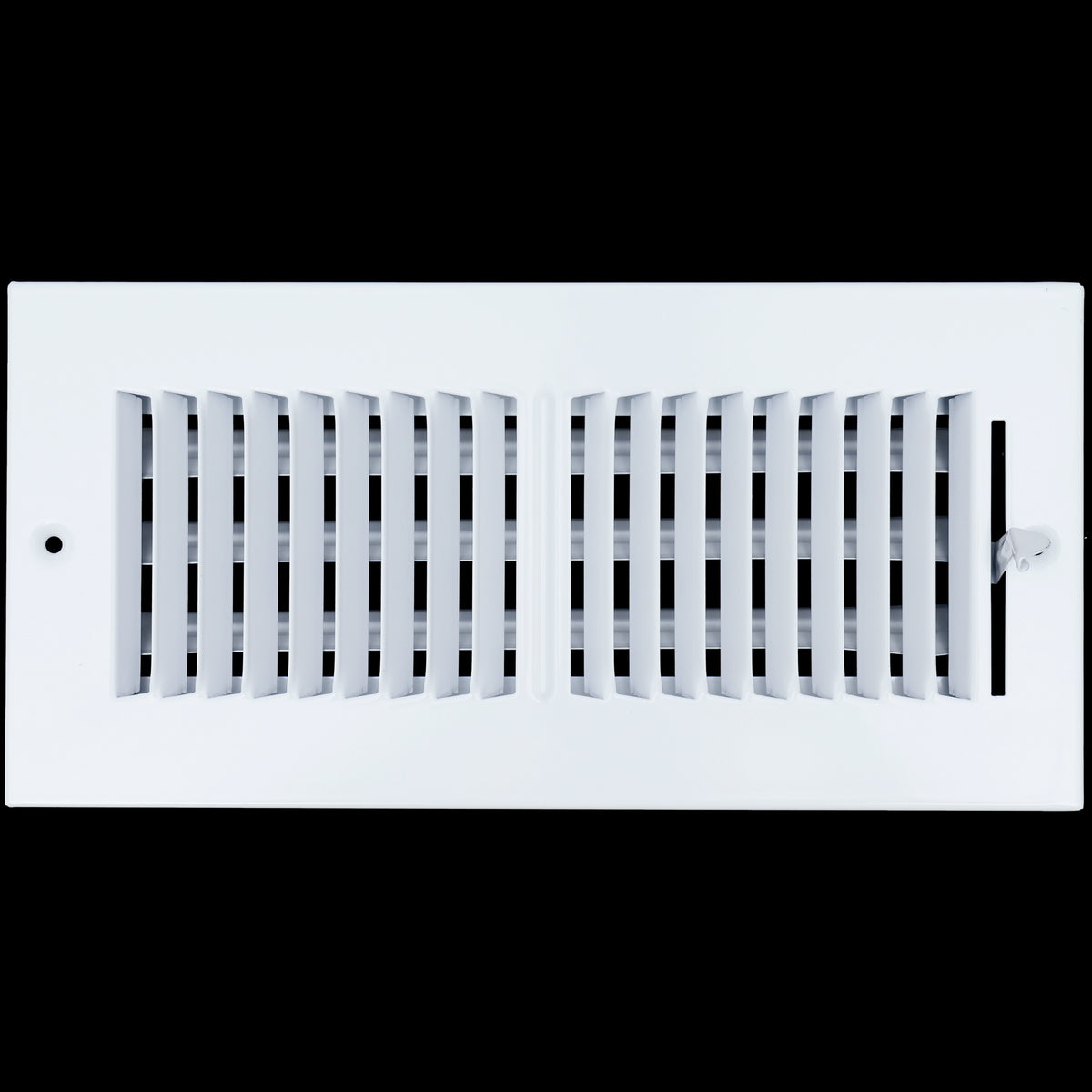 airgrilles 10 x 4 duct opening - 2 way steel air supply diffuser for sidewall and ceiling hnd-asg-wh-2way-10x4 764613097832 - 1