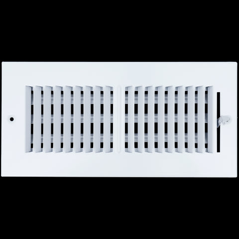 airgrilles 10 x 4 duct opening - 2 way steel air supply diffuser for sidewall and ceiling hnd-asg-wh-2way-10x4 764613097832 - 1
