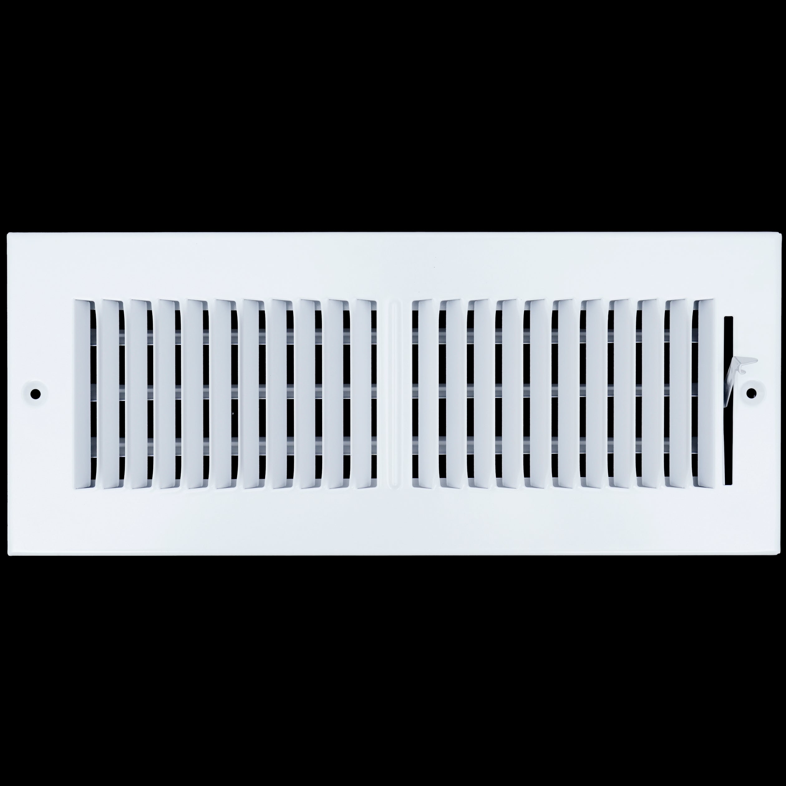airgrilles 12 x 4 duct opening  -  2 way steel air supply diffuser for sidewall and ceiling hnd-asg-wh-2way-12x4 764613097726 - 1