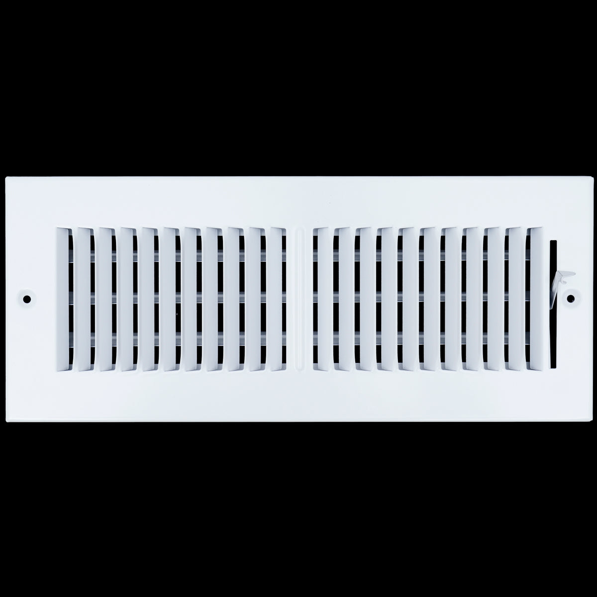 airgrilles 12 x 4 duct opening  -  2 way steel air supply diffuser for sidewall and ceiling hnd-asg-wh-2way-12x4 764613097726 - 1