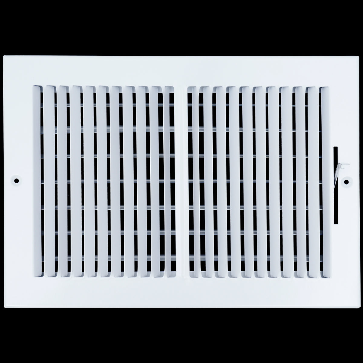 airgrilles 12 x 8 duct opening  -  2 way steel air supply diffuser for sidewall and ceiling hnd-asg-wh-2way-12x8 764613097498 - 1