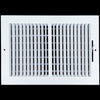 airgrilles 12 x 8 duct opening  -  2 way steel air supply diffuser for sidewall and ceiling hnd-asg-wh-2way-12x8 764613097498 - 1