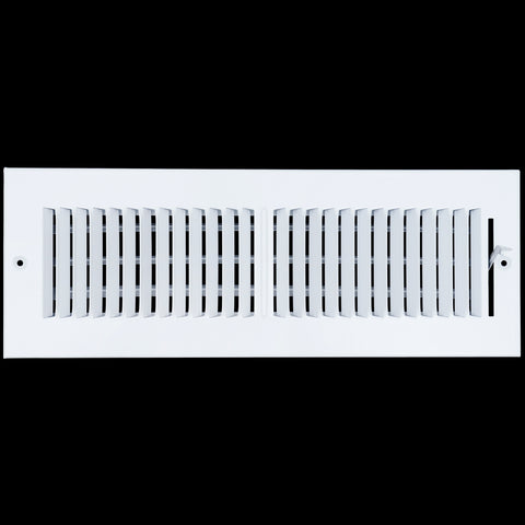 airgrilles 14 x 4 duct opening  -  2 way steel air supply diffuser for sidewall and ceiling hnd-asg-wh-2way-14x4 764613097764 - 1