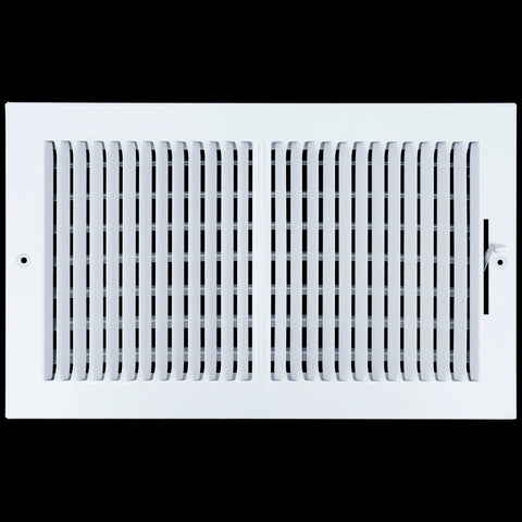 airgrilles 14 x 8 duct opening  -  2 way steel air supply diffuser for sidewall and ceiling hnd-asg-wh-2way-14x8 764613097580 - 1