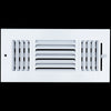 airgrilles 10 x 4 duct opening - 3 way steel air supply diffuser for sidewall and ceiling hnd-asg-wh-3way-10x4 764613097801 - 1