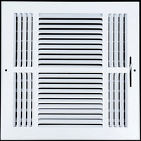 airgrilles 12 x 12 duct opening  -  3 way steel air supply diffuser for sidewall and ceiling hnd-asg-wh-3way-12x12 764613097856 - 1