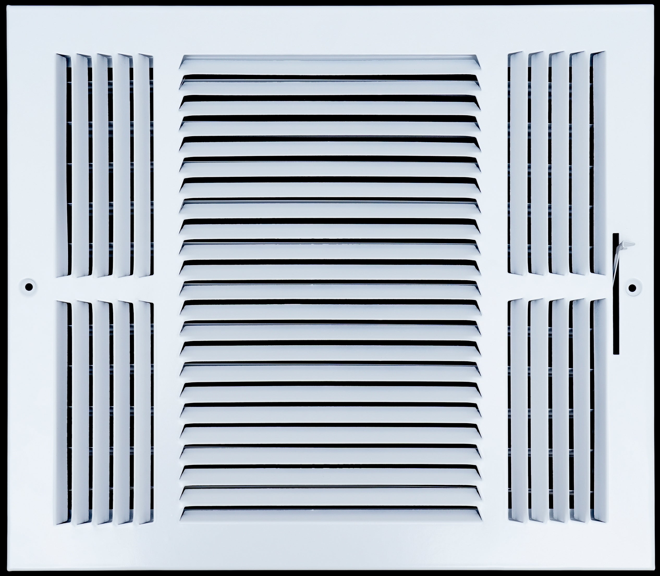 airgrilles 14 x 12 duct opening  -  3 way steel air supply diffuser for sidewall and ceiling hnd-asg-wh-3way-14x12 764613097795 - 1