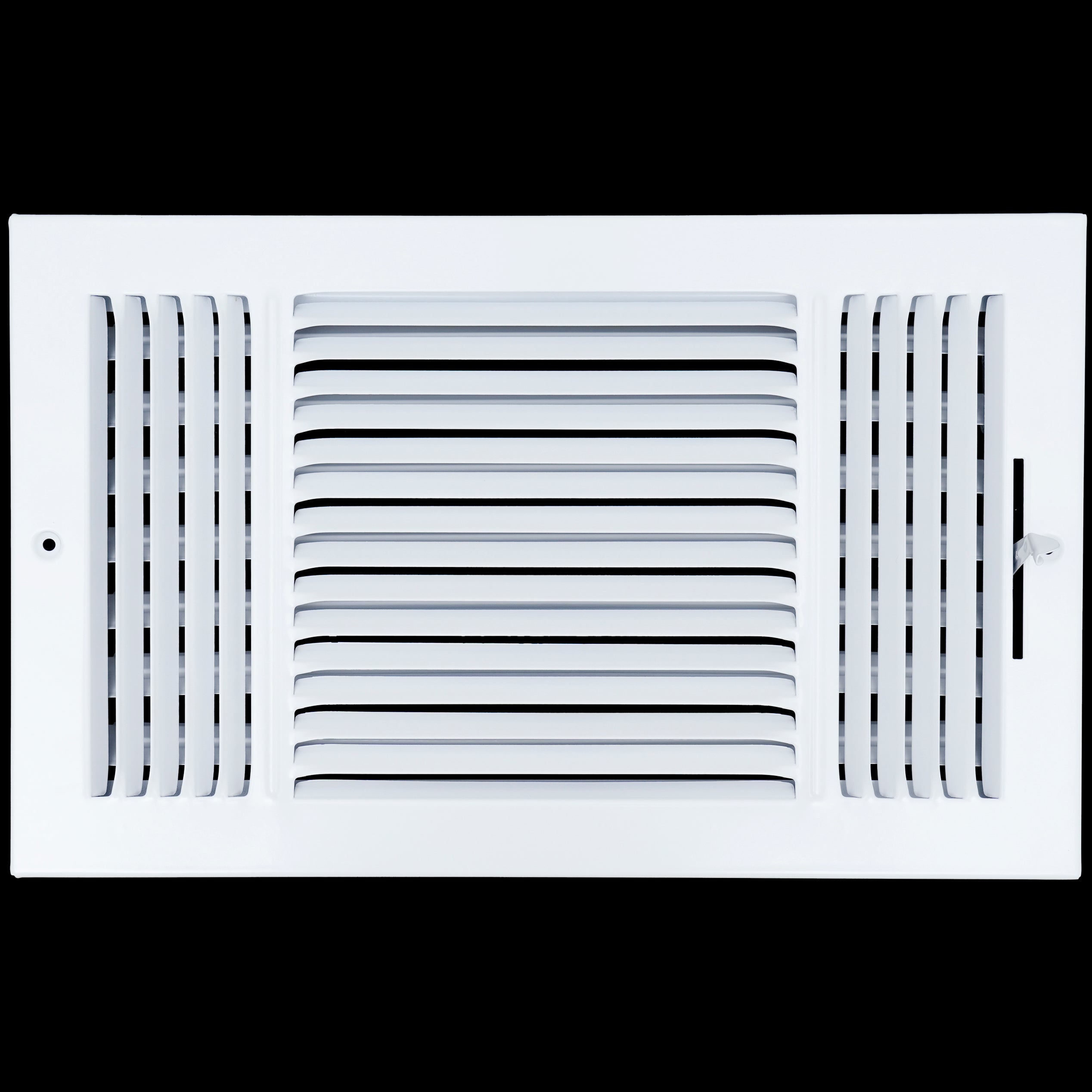airgrilles 14 x 8 duct opening  -  3 way steel air supply diffuser for sidewall and ceiling hnd-asg-wh-3way-14x8 764613097566 - 1