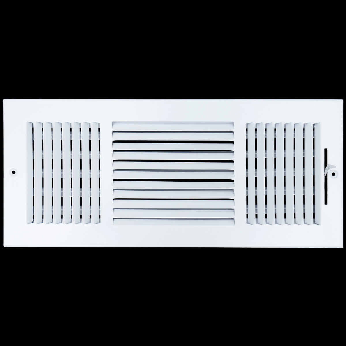 airgrilles 16 x 6 duct opening  -  3 way steel air supply diffuser for sidewall and ceiling hnd-asg-wh-3way-16x6 764613097689 - 1
