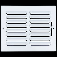 airgrilles 10"w x 8"h 1 way fixed curved blade air supply diffuser  -  register vent cover grill for sidewall and ceiling  -  white  -  outer dimensions: 11.75"w x 9.75"h hnd-cb-wh-1way-10x8  - 1