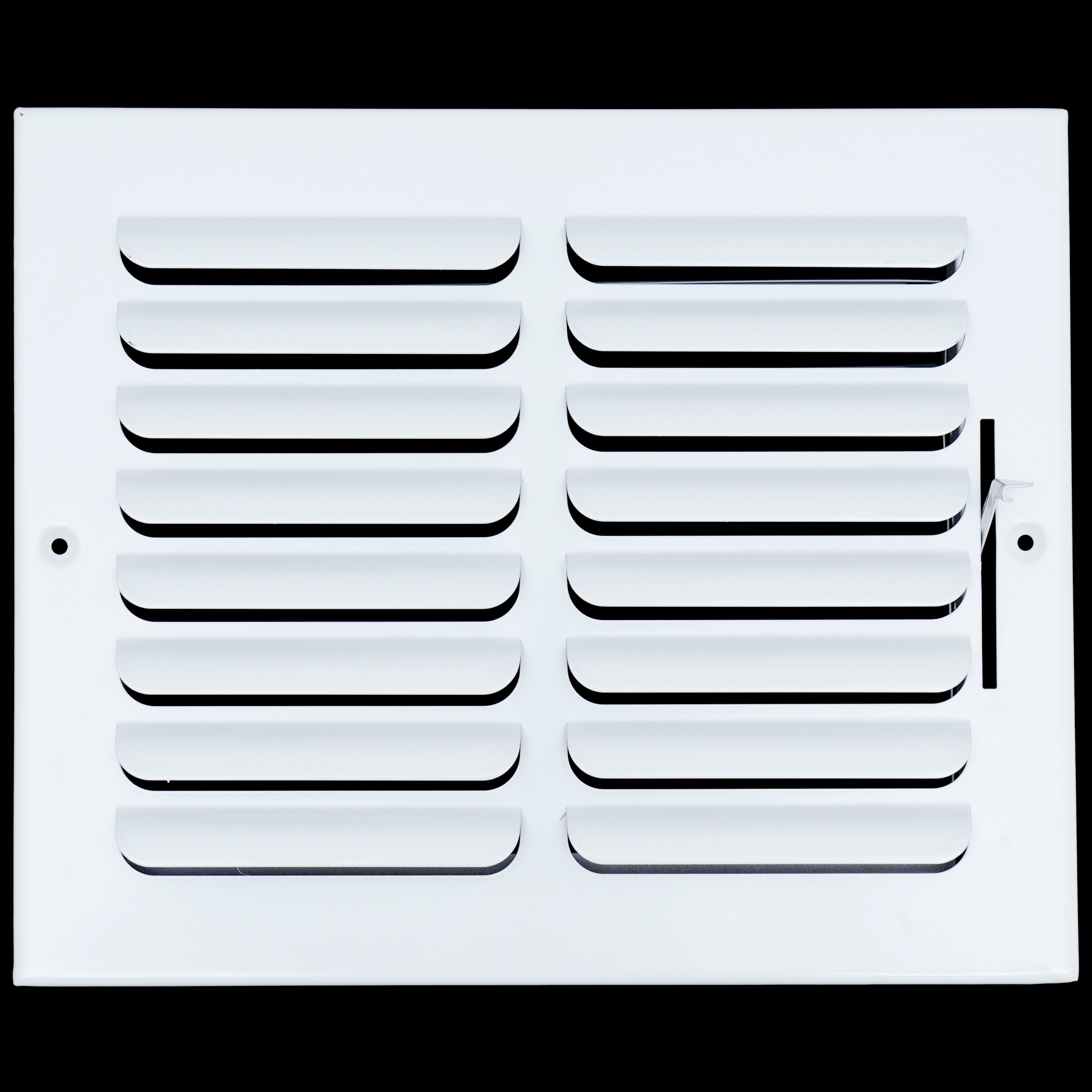 airgrilles 10"w x 8"h 1 way fixed curved blade air supply diffuser  -  register vent cover grill for sidewall and ceiling  -  white  -  outer dimensions: 11.75"w x 9.75"h hnd-cb-wh-1way-10x8  - 1