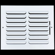10 x 8-inch White Steel curved blade supply register, front view