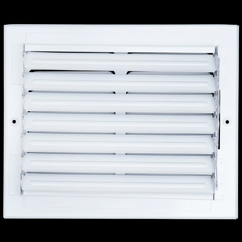 10"W x 8"H 1 WAY Fixed Curved Blade Air Supply Diffuser | Register Vent Cover Grill for Sidewall and Ceiling | White | Outer Dimensions: 11.75"W X 9.75"H