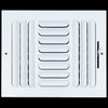 airgrilles 10"w x 8"h 3 way fixed curved blade air supply diffuser  -  register vent cover grill for sidewall and ceiling  -  white  -  outer dimensions: 11.75"w x 9.75"h hnd-cb-wh-3way-10x8  - 1