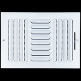 12"x8" 3-WAY Fixed Curved Blade Air Supply Diffuser | White | Outer Dimension: 13-3/4"W X 9-3/4"H